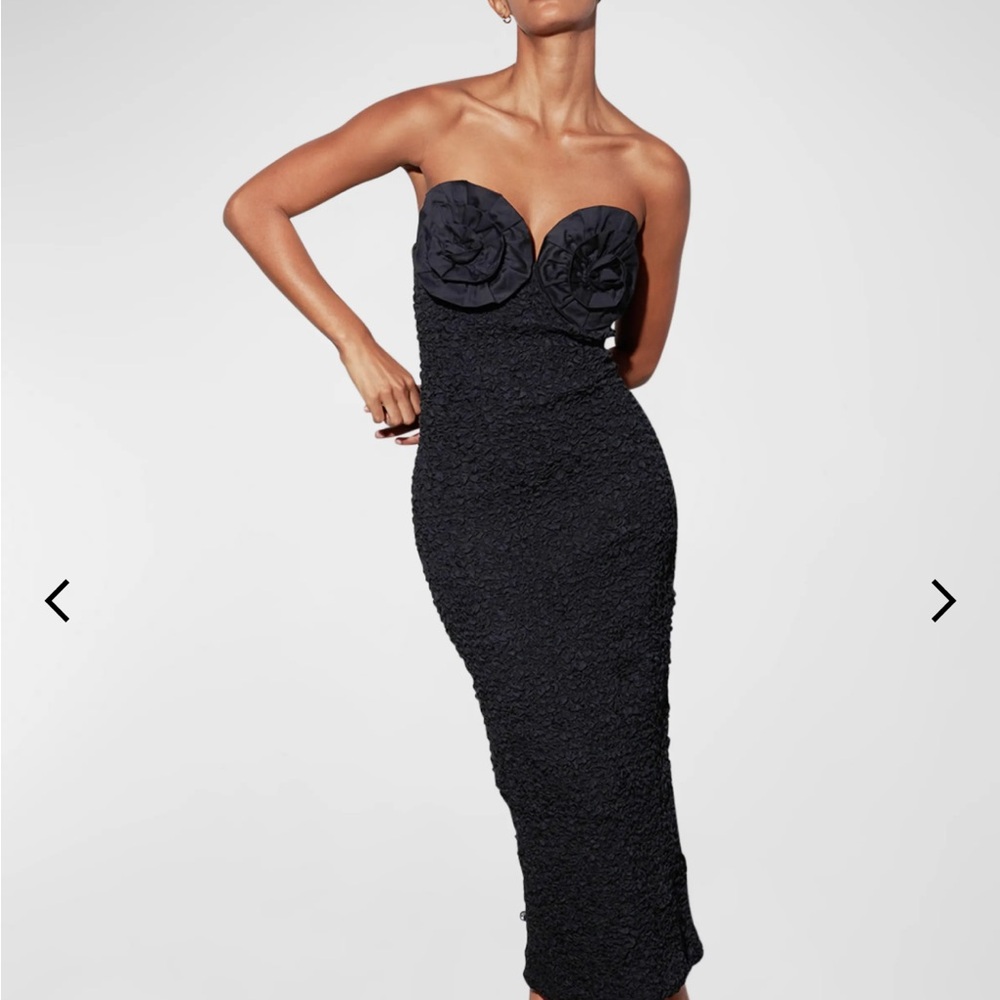 Mara Hoffman Strapless Rosette Midi Dress NWT
